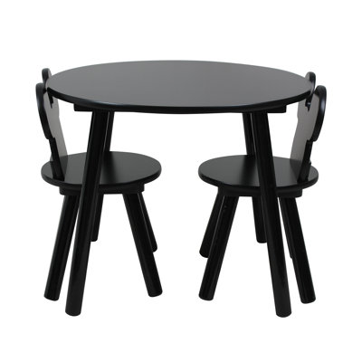Disney Classic Mouse Table and Chair Set for 2, Holds up to 30kg per stool, Perfect for Playtime and Activities - Small, Black