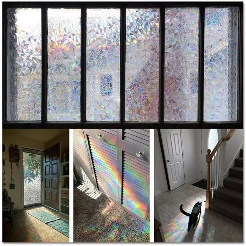Autocollant en verre avec intimité 3D, H 17 po x l 78 po