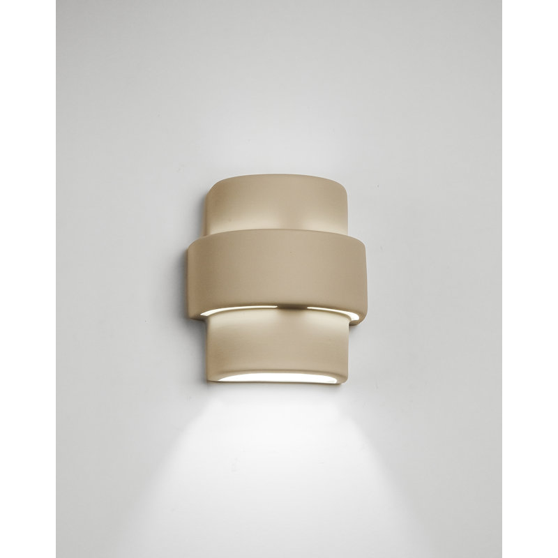 Chiyeko Ceramic Wall Light, LED Bulb Included, 9" H x 8" W x 5" D, Cottonwood