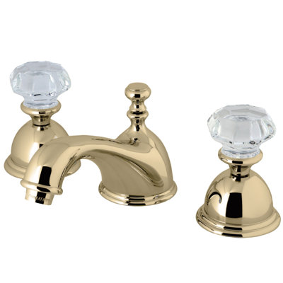 Celebrity Celebrity Double Crystal Handle Widespread Bathroom Faucet with Drain Assembly