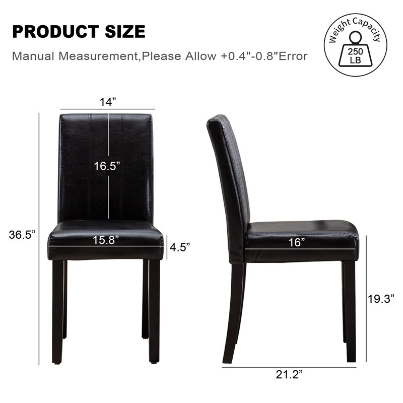 Mordern Design Upholstered Dining Chairs, Black