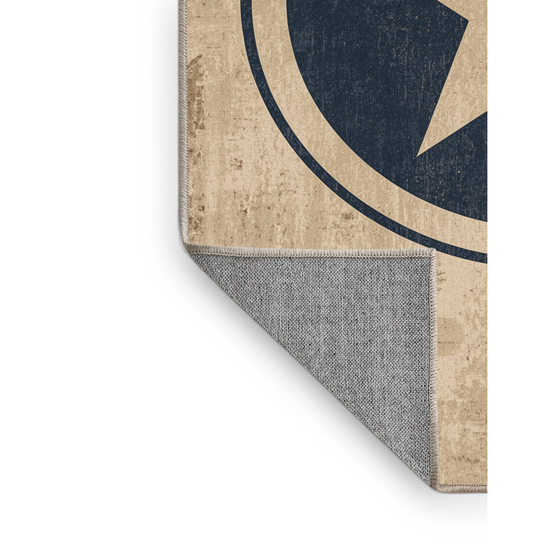Tapis brun et beige à motif abstrait lavable à la machine Ritner, 7 x 10