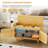 Bamboo Shoe Storage Bench With 2 Doors & Lift Top, 35.4 Inch Entryway Bench With Padded Cushion, 2-Tier Hidden Storage Organizer For Entryway Living Room