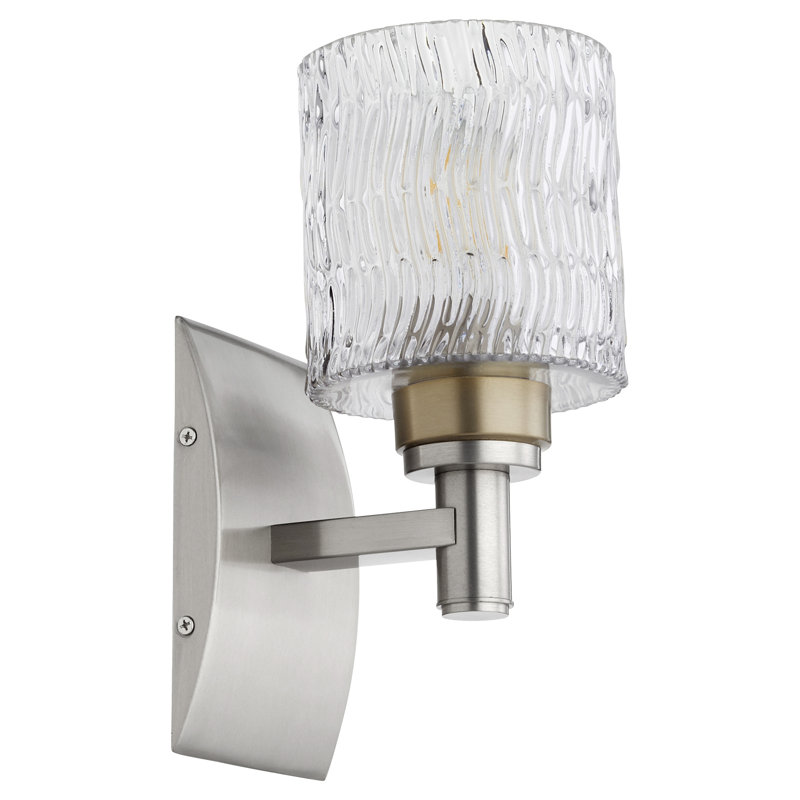 Marjoram Steel Armed Sconce, Satin Nickel