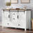 Chiara 47" Farmhouse Dresser with 2 Sliding Barn Doors&4 Drawers,White-241388743