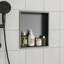 Niche de douche en acier inoxydable 15 po x 13 po, noir bronze-435438337