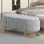 Élégant repose-pieds de rangement rembourré en velours avec capitonnage à boutons-120179271