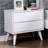 Mid-Century Modern White 2-Drawer Solid Wood Nightstand-454573408