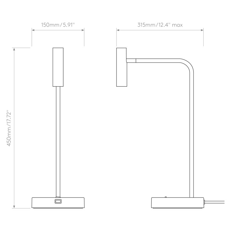Enna Desk USB C, Matte Black