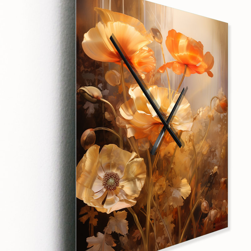 Horloge murale Dorottya - Coquelicots, Très grand