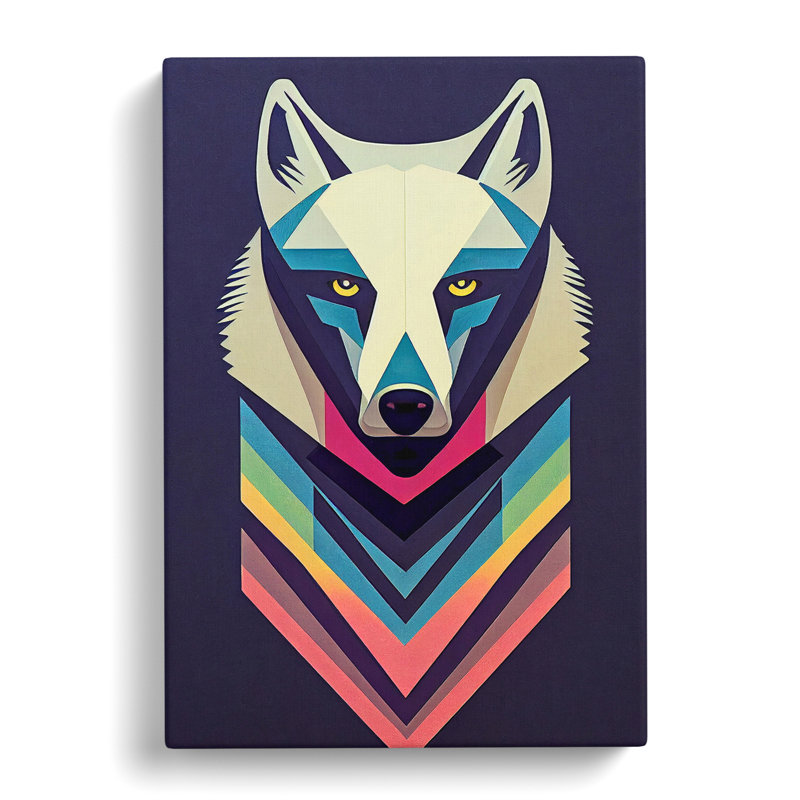 Wolf Art Abstract No.2 - Wrapped Canvas Print, 76cm H x 50cm W x 3cm D