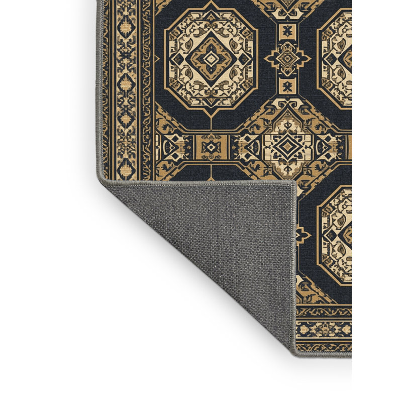 Tapis oriental gris doux moelleux et moelleux Eich, 8' Round
