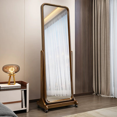 Miroirs pleine longueur rectangulaires en bois massif