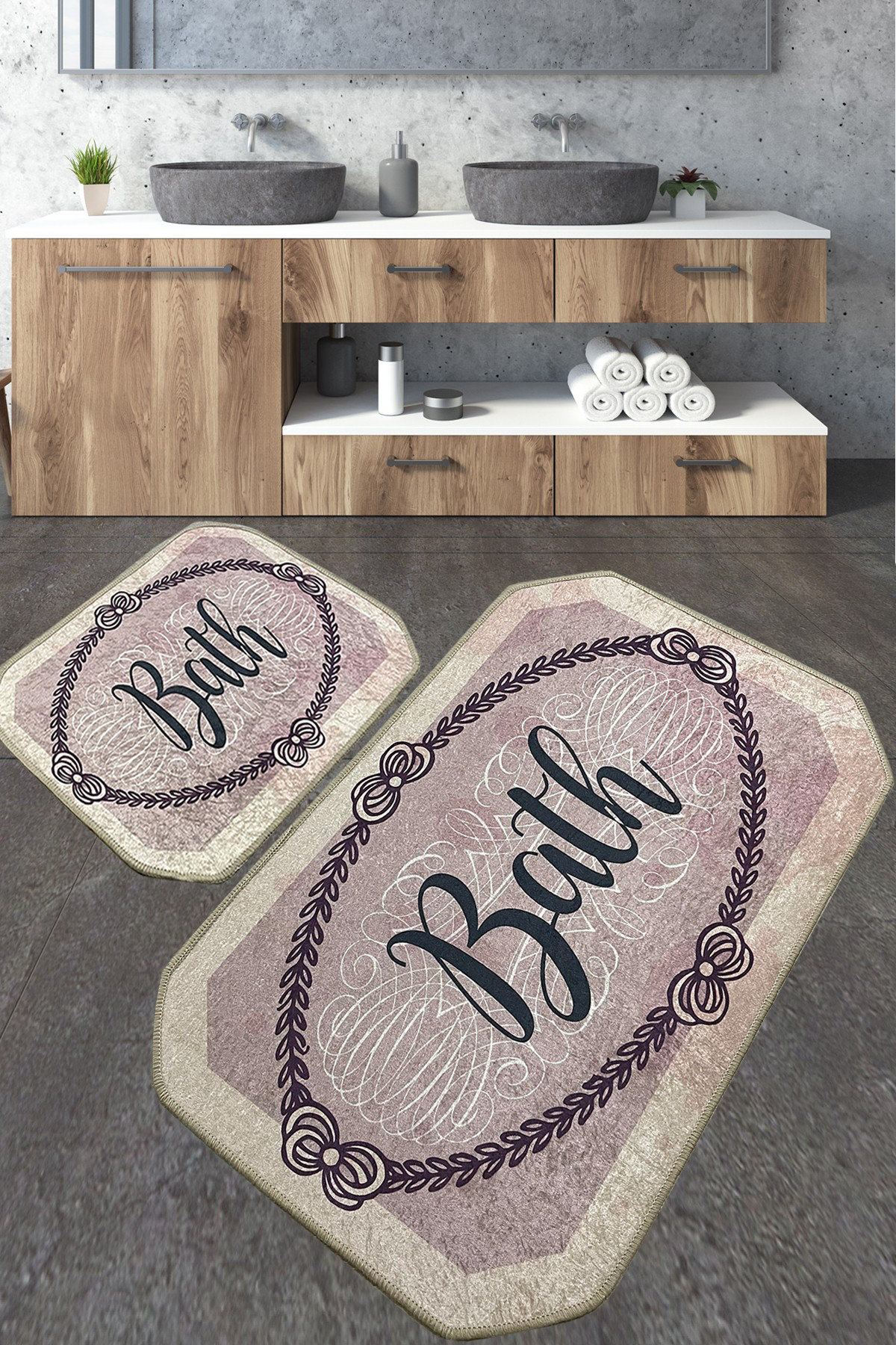 Bless international Bath Rug with Non-Slip Backing