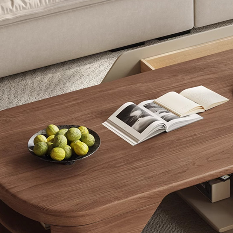 Design sense simple telescopic coffee table, Brown/White