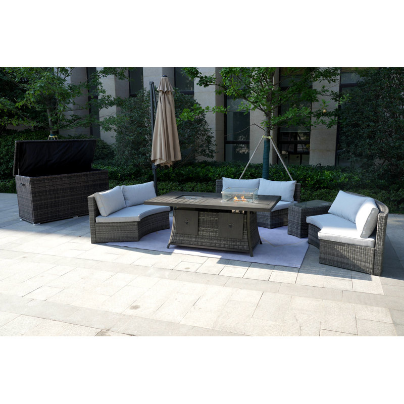 Aliaksey 6 - Person Patio Conversation Set with Cushions