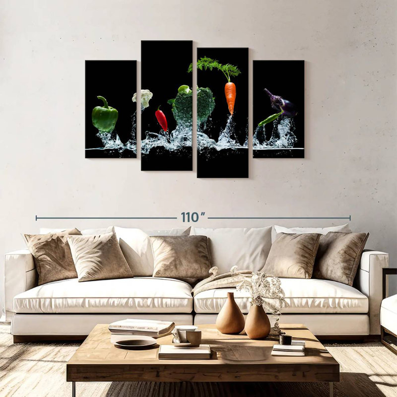 Yarlin Vegetables Splash, 48" H x 75" W