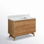 Meuble-lavabo simple 48 po avec plateau en marbre de Carrare Saeko-2053194805