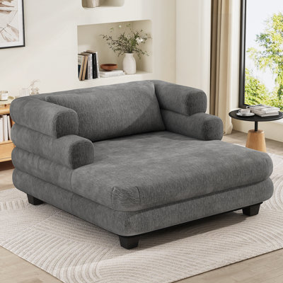 Chaise longue rembourrée avec accoudoirs pour le salon, la chambre à coucher
