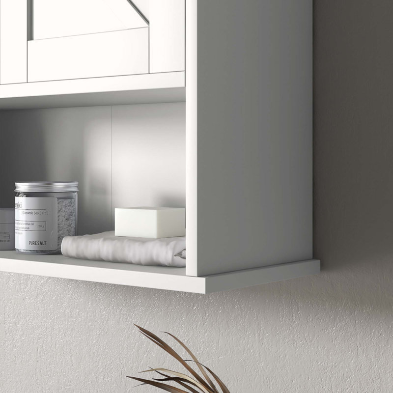 Farmhouse Bathroom Wall Cabinet, White