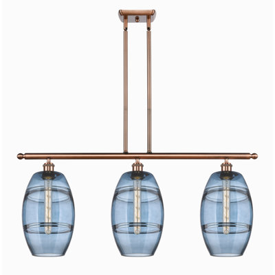 Luminaire suspendu pour îlot de cuisine 3 lumières Dundrod