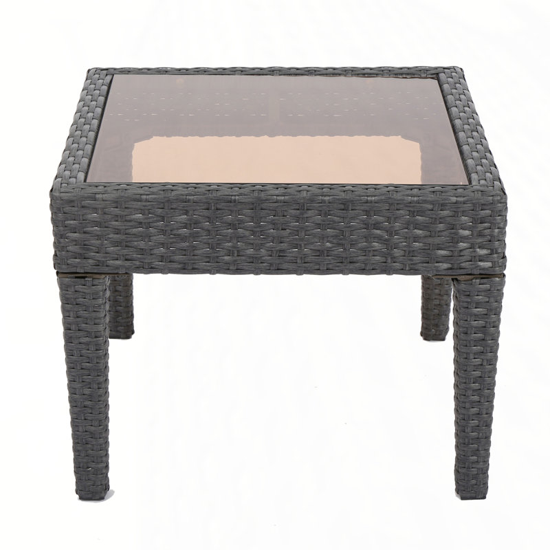 Amaru Square Outdoor Side Table , 20'' in. W 20'' in. D, Gray