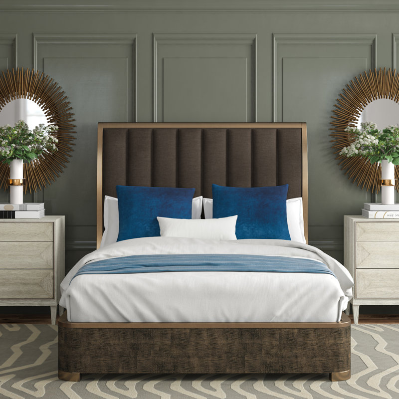 Caracole Classic Velvet Solid Wood Bed, Queen