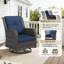 Ensemble de conversation en rotin pour 4 personnes avec foyer 5000BTU, table basse et coussins bleus-1357152794