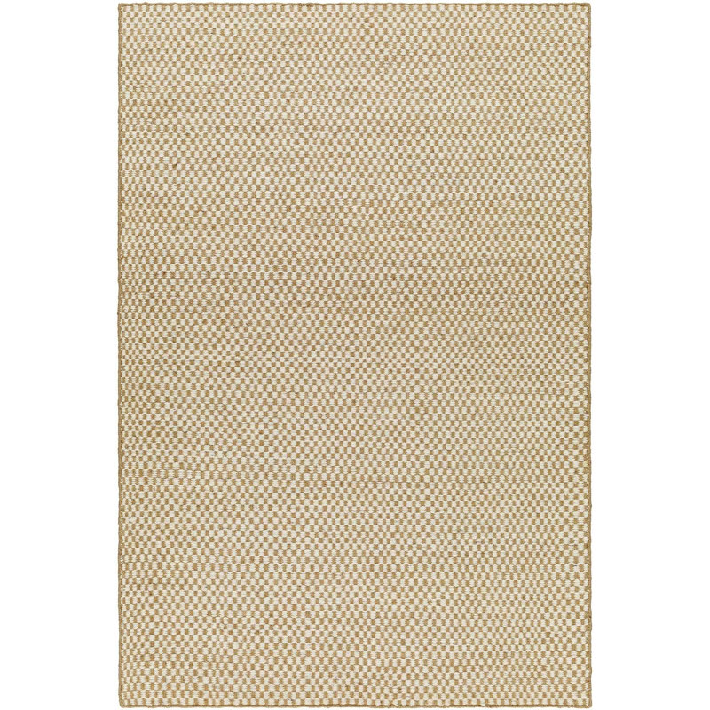 Bolton Wool Checkered Area Rug in Gray, Rectangle 10' x 14'