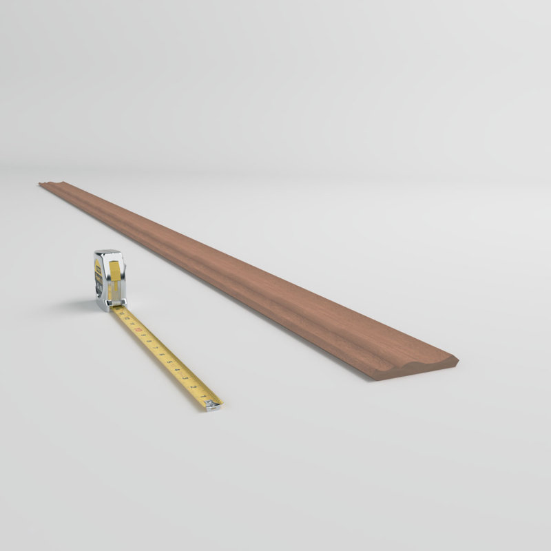 WM48 - Moulure de bois franc massif Crown Americraft, H 3 11/32 po x P 2 5/8 po x F 4 1/4 po x L 96 po, acajou Sapele Grade