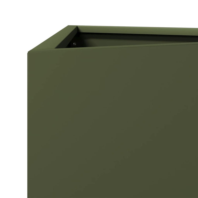 Williston Forge Garden Planter Triangular Corten Steel, Green, 70cm H x 40cm W x 34.5cm D