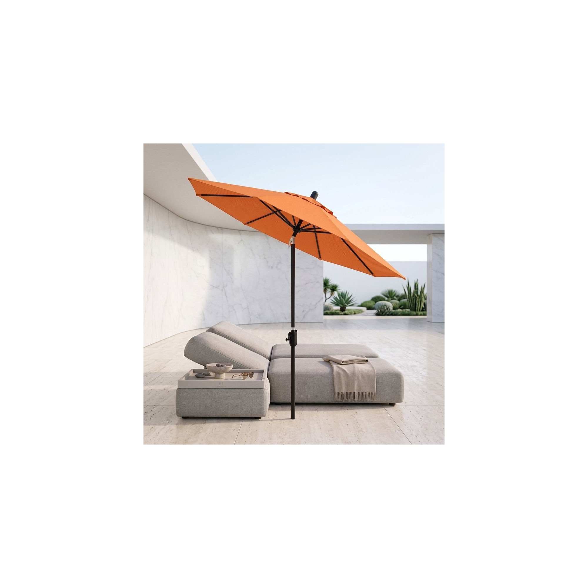 Natalie 8' 8" Market Sunbrella® Umbrella, Canvas Tuscan Sunbrella® Canvas, Black Sapphire