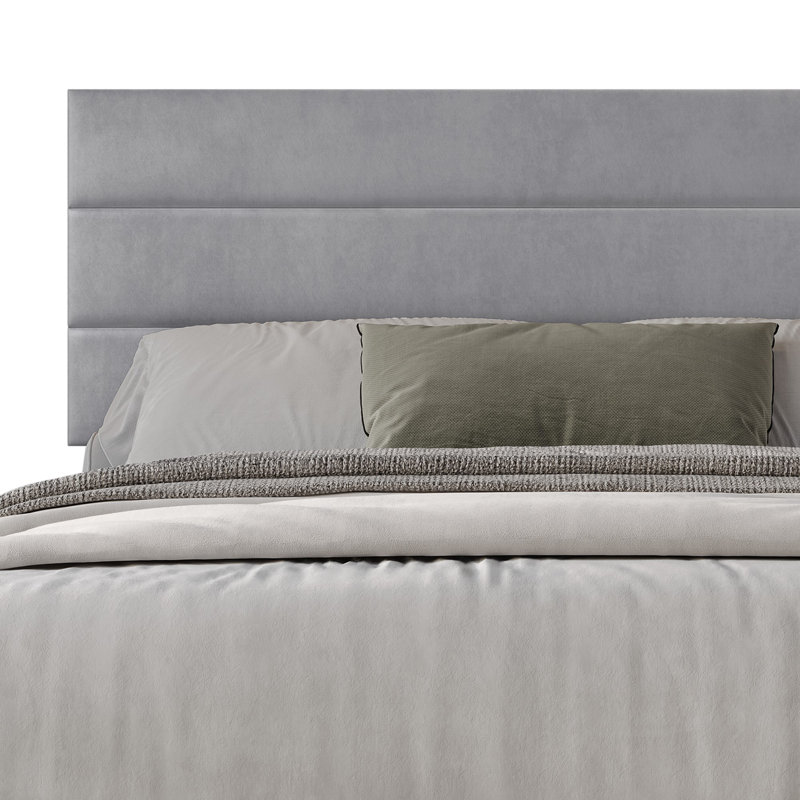 Mailiah Twin Upholstered Panel Bed, Queen, Silver Gray