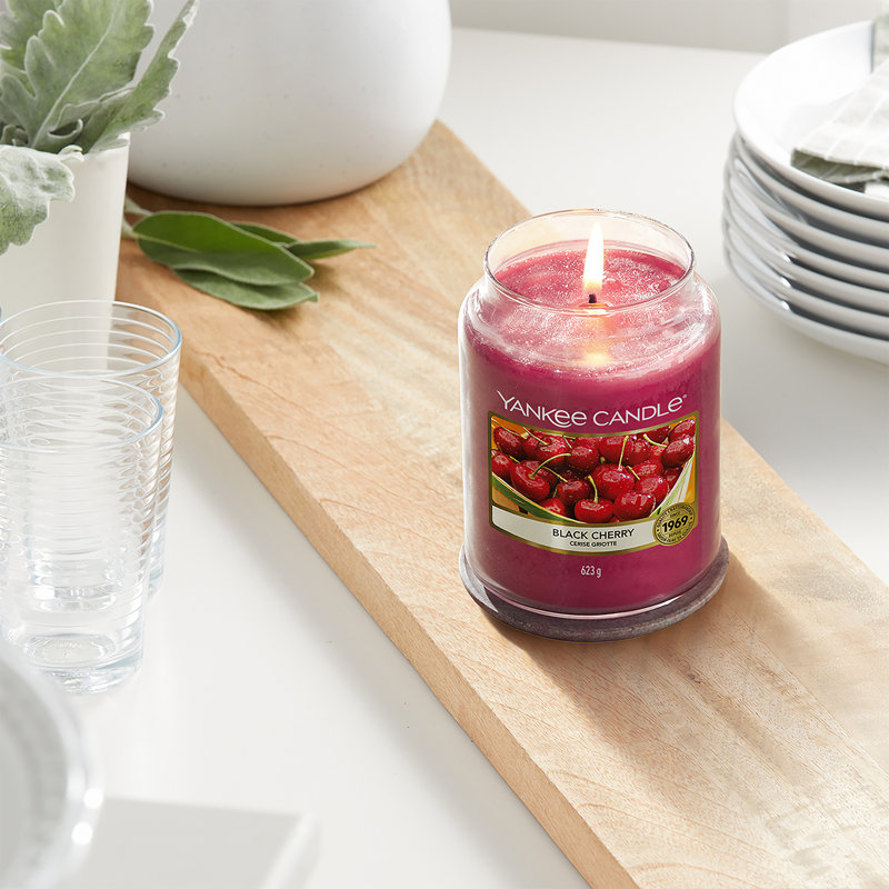 Black Cherry Scented Jar Candle