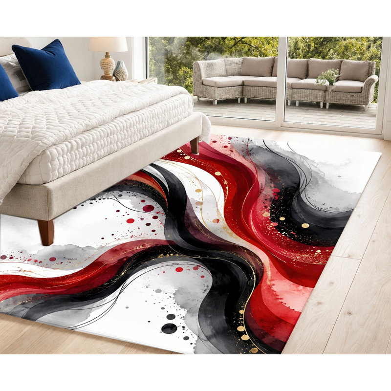 Tapis abstrait Abstract Wave, Rectangle 6 pi 7 po x 4 pi 7 po (200 x 140 cm)