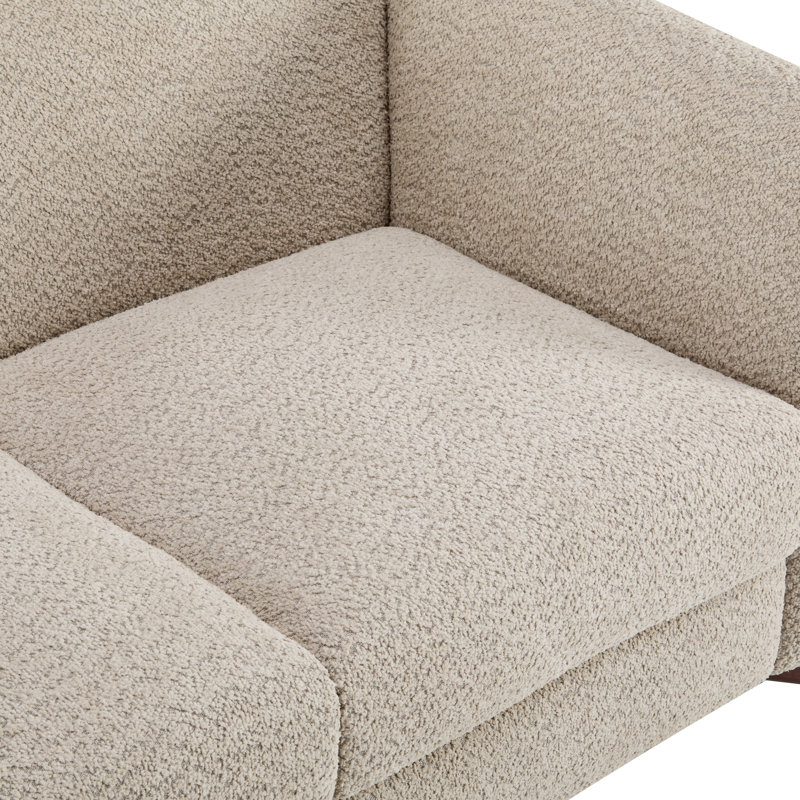 Rhudine Boucle Upholstered Sofa, 2, 27" H x 63" W x 32" D, Almond