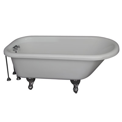 60'' x 30'' Freestanding Soaking Acrylic Bathtub with Faucet
