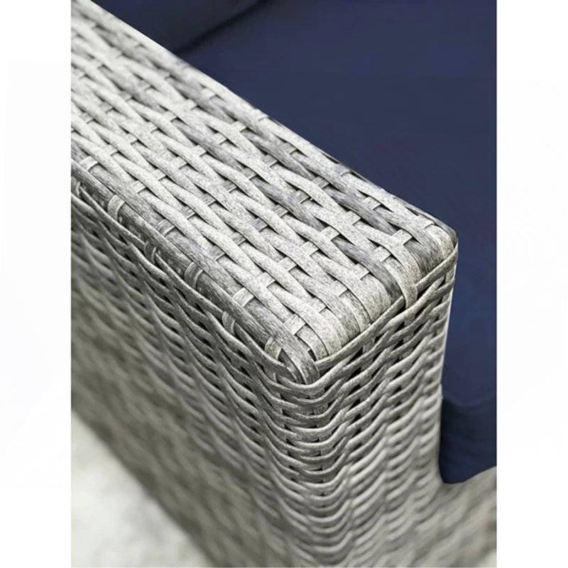 Fauteuil club en osier Sunbrella Gris