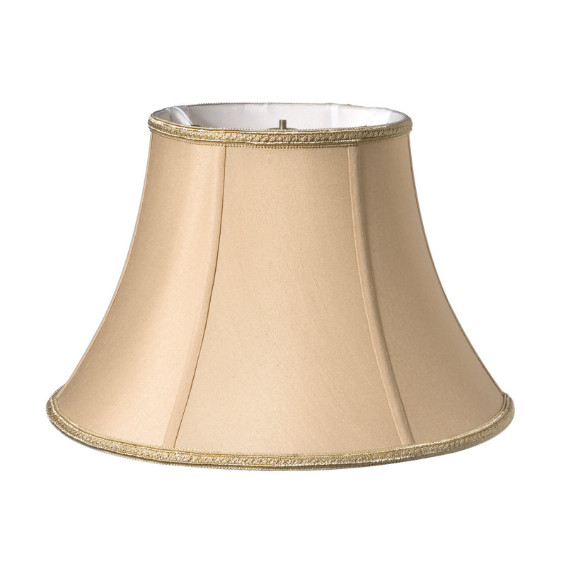 Abat-jour cloche en soie / shantung 11 po H (araignée), Doré vieilli