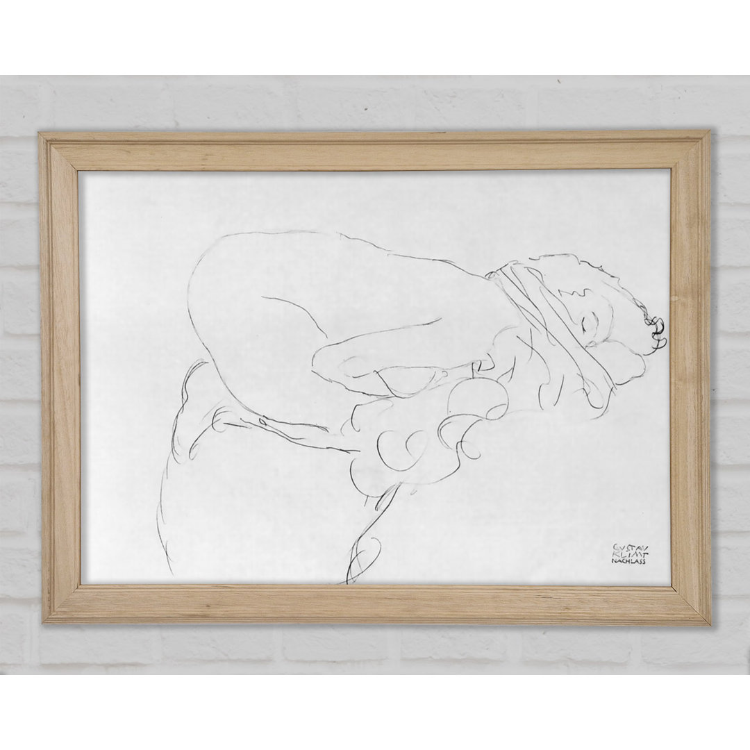 Gerahmtes Leinwandbild Crouching To Right Drawing von Klimt