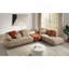 Repose-pieds beige en filet Sandwich Mesh