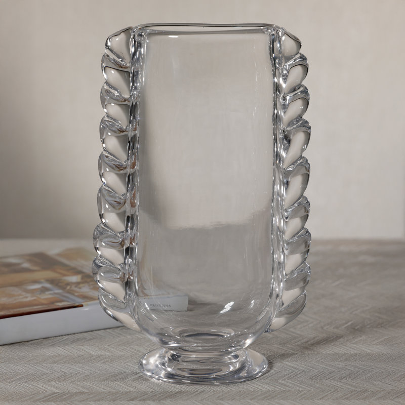 Vase en verre tressé rétro, Transparent