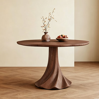 Mid-Century Walnut Round Table