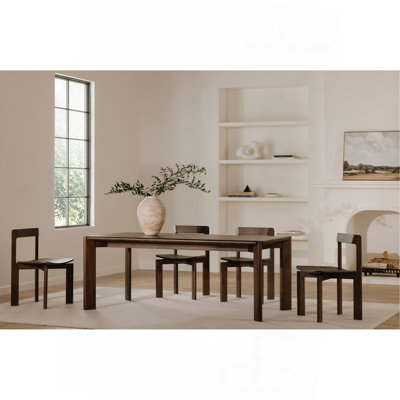 Dining Table for 8, Rectangular, Solid Kiln-Dried White Ash, Rounded Edges, Walnut Stained Ash