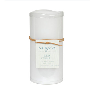 Wavy Top LED Flameless Pillar Candle