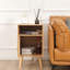 Table de chevet avec porte en rotin naturel Kunkle Bayou Breeze, table de chevet en bois pour salon et chambre à coucher