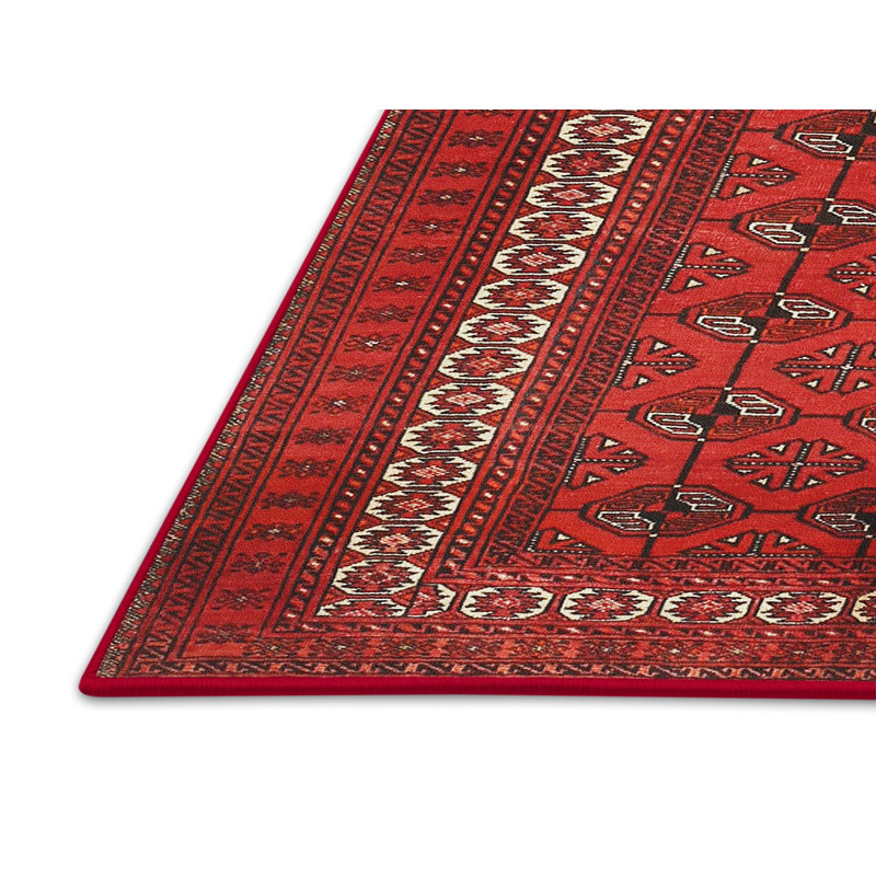 Tapis rouge / beige Southwestern, Rectangle 4 pi x 6 pi