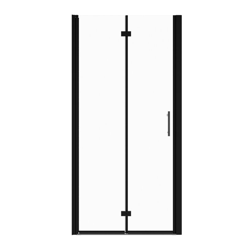 Universal Pivot Shower Door With 1/4" Tempered Glass 3072 - Matte Black, 30"-31 3/8" W, 72" H, Stainless Steel Handle, Leakage Prevention Quality, Easy Installation Leak- Feature, Install Technique