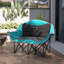 Chaise de camping double Outsunny pour adultes, chaise de camping pliante rembourrée avec accoudoirs, porte-gobelets, vert
