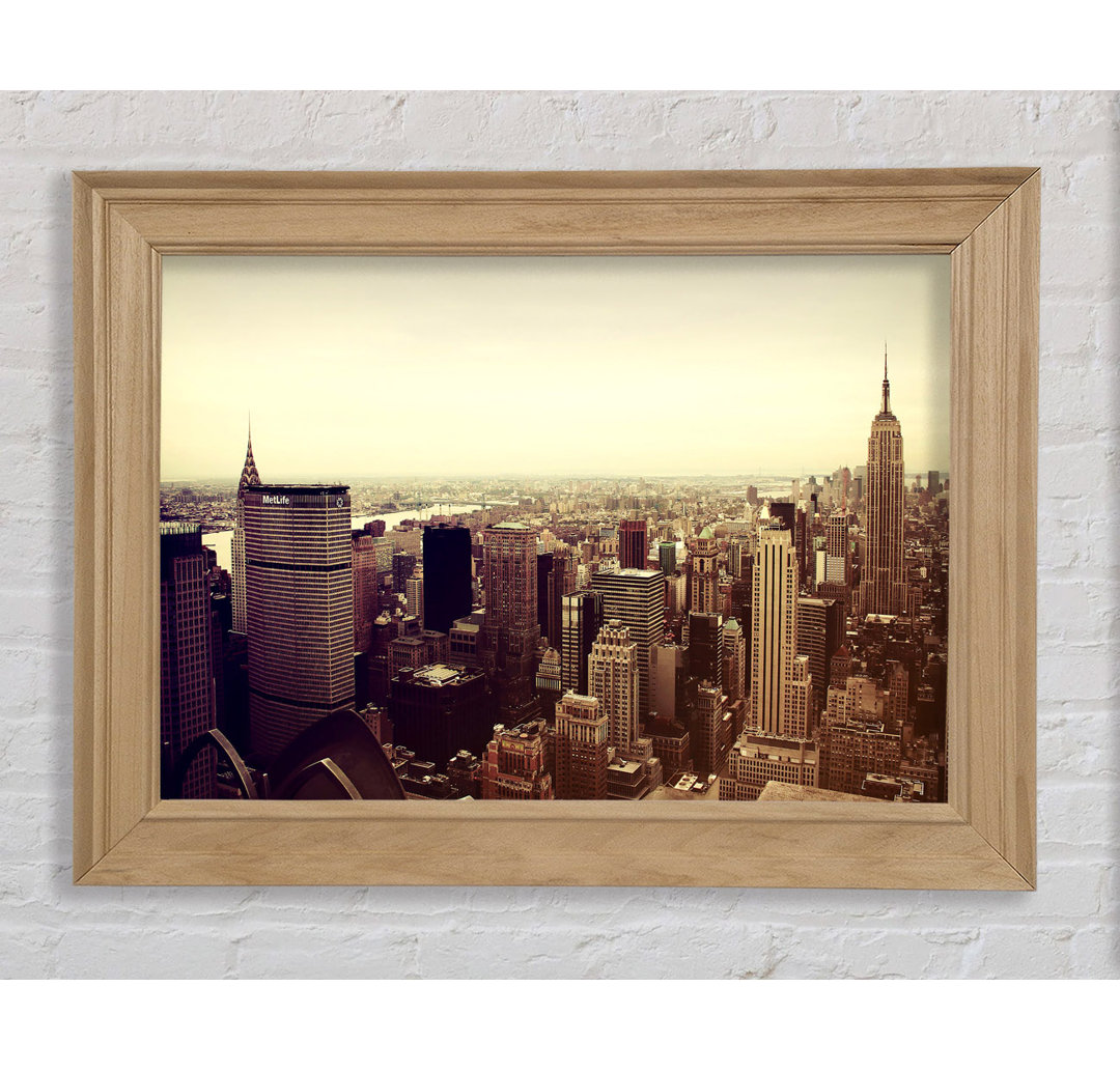 Empire State Building Retro - Bilderrahmen Kunstdrucke